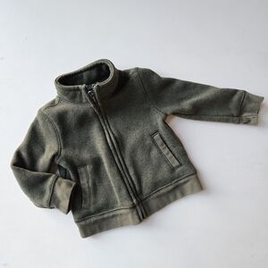 OshKosh B'gosh Dark Green Olive Knit Zip Jacket 9-12M